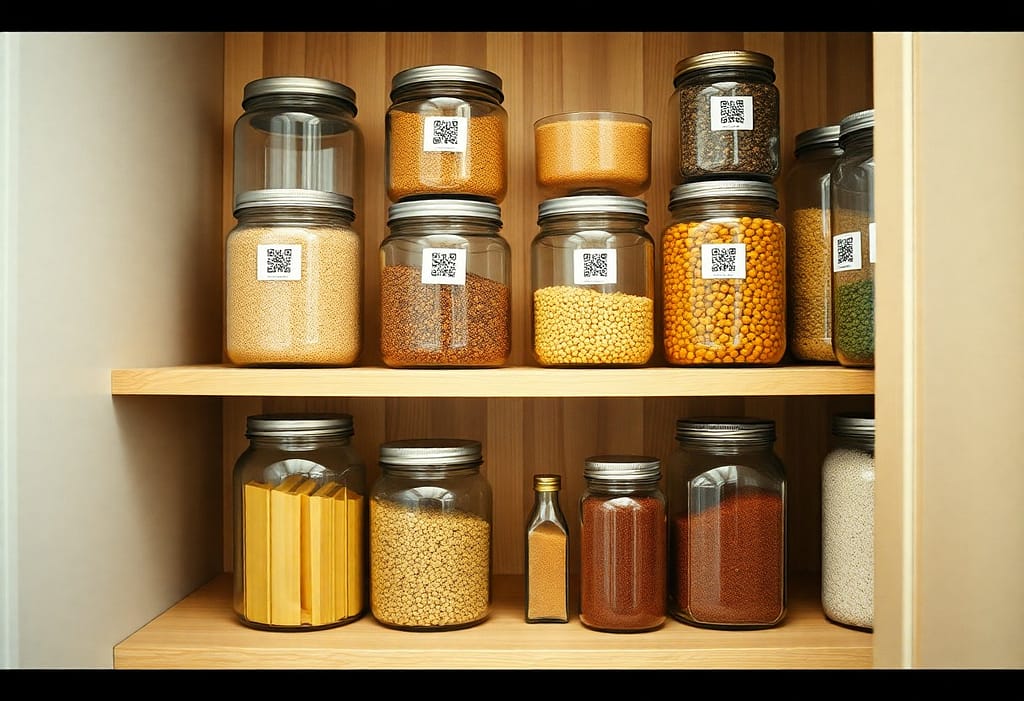 dispensa-minimalista-con-barattoli-e-qr-etichette-wlf